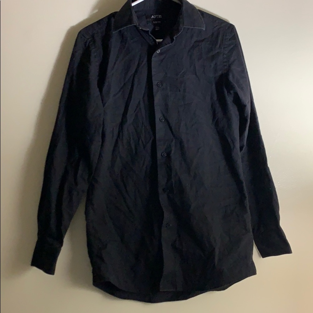 Apt. 9 Men’s Slim Fit Black Dress Shirt S